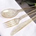 Disposable Plastic Ps Spoon, Gold Powder Spoon, Silver Powder Fork, Glitter Powder Fork, Spoon, Tableware Set