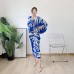 Pleated Batwing Sleeve V-neck Dress Spring Summer New High Fashion Printed Large Size Long Designer Clothes Pleated Batwing Sleeve V-neck Dress Spring Summer New High Fashion Printed Large Size Long Designer Clothes