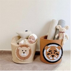 INS Cartoon Storage Basket Baby Dirty Clothes Basket Children's Toy Storage Bucket Felt Storage Bag Washable Clothes Storage