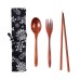 Japanese Style Long Handled Spoons, Forks, Chopsticks, Three Piece Set Of Wooden Portable Tableware, Chopsticks, Spoons, Set