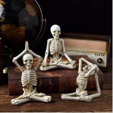 Halloween Ghost Festival Yoga Skull Figure Decoration Ornaments Skull Resin Crafts Small Decoration