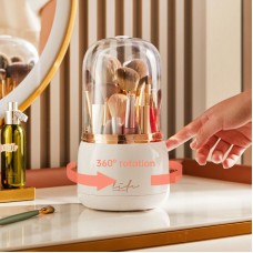 Luxury Wind Makeup Brush Storage Bucket Dust-Proof Lipstick Eyebrow Pencil Cosmetics Storage Box Rotating Brush Barrel