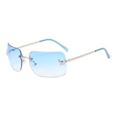 Frameless Diamond Sunglasses High Sense Square Frame Fashion Sunglasses for Men and Women