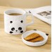 Cute embossed fat panda ceramic water cup milk coffee cup home children creative tableware