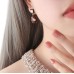 Niche Personality High end Romantic French Square Round Wave Drip Oil Earrings Round Face Slim Cute Earrings