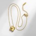 Fashionable and Simple Double-Sided Embossed Lucky Grass Necklace Versatile Fashion Temperament Four-Leaf Clover Clavicle Chain