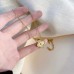 Fashionable and Simple Double-Sided Embossed Lucky Grass Necklace Versatile Fashion Temperament Four-Leaf Clover Clavicle Chain