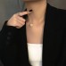 Fashionable and Simple Double-Sided Embossed Lucky Grass Necklace Versatile Fashion Temperament Four-Leaf Clover Clavicle Chain