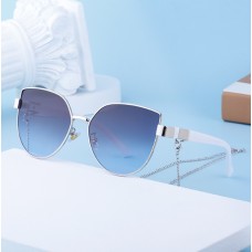 New European and American Fashion Cat Eye Sunglasses Women High Sense Necklace Side Bag Mirror Leg Sunglasses Women