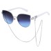 New European and American Fashion Cat Eye Sunglasses Women High Sense Necklace Side Bag Mirror Leg Sunglasses Women