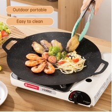 Outdoor Camping Domestic Barbecue Pan Korean Style Round Portable General Purpose Fried Egg Pan Iron Plate Barbecue Pan