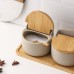 Japanese Ceramic Bamboo and Wood Lid Seasoning Jar Seasoning Box Kitchen Seasoning Storage Jar Salt Sugar Jar Set Japanese Ceramic Bamboo and Wood Lid Seasoning Jar Seasoning Box Kitchen Seasoning Storage Jar Salt Sugar Jar Set