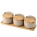 Japanese Ceramic Bamboo and Wood Lid Seasoning Jar Seasoning Box Kitchen Seasoning Storage Jar Salt Sugar Jar Set Japanese Ceramic Bamboo and Wood Lid Seasoning Jar Seasoning Box Kitchen Seasoning Storage Jar Salt Sugar Jar Set