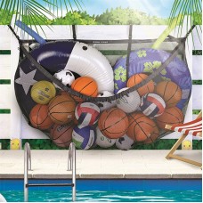 Large Swimming Pool Storage Bag Foldable Hanging Heavy-Duty Mesh Bag, Toy and Household Goods Storage Bag
