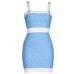 JUNE LIPS Mini Bandage Dress Summer Women Fashion Crystal Trim Bodycon Dress 2023Sexy Spaghetti Strap Club Party Dress Birthday