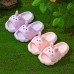 Children slippers home soft bottom non slip indoor and outdoor cute three dimensional cartoon rabbit sandals and slippers