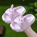 Children slippers home soft bottom non slip indoor and outdoor cute three dimensional cartoon rabbit sandals and slippers