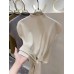 GetSpring Women T Shirt Stand Collar Sleeveless Knitted Tshirt Fashion Solid Bottoming Tee Shirt For Women Female Top Tshirts