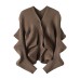GetSpring Women Sweater Temperament Vintage Irregular Spandex Stretch Knit Cardigan Fashion Loose Casual Knitwear All Match Coat