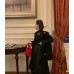 GetSpring Women T Shirt Full Sleeves Stand Collar Organza Perspective Black Tshirt Sexy Bottoming Short Black Tee Shirt Spring