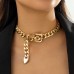 Ingemark Exaggerated Heavy Metal Belt Choker Necklace for Women Punk Thick Chunky Clavicle Chain Grunge Jewelry Steampunk Men Ingemark Exaggerated Heavy Metal Belt Choker Necklace for Women Punk Thick Chunky Clavicle Chain Grunge Jewelry Steampunk Men