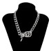 Ingemark Exaggerated Heavy Metal Belt Choker Necklace for Women Punk Thick Chunky Clavicle Chain Grunge Jewelry Steampunk Men Ingemark Exaggerated Heavy Metal Belt Choker Necklace for Women Punk Thick Chunky Clavicle Chain Grunge Jewelry Steampunk Men
