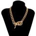 Ingemark Exaggerated Heavy Metal Belt Choker Necklace for Women Punk Thick Chunky Clavicle Chain Grunge Jewelry Steampunk Men Ingemark Exaggerated Heavy Metal Belt Choker Necklace for Women Punk Thick Chunky Clavicle Chain Grunge Jewelry Steampunk Men