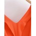 TRAF Summer Woman Dresses Orange Satin Long Dress Women  Short Sleeve Oversize Midi Tunic Dress Ruched Casual Dresses