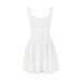 Lace patchwork suspender dress with waistband and backless white dress for women
