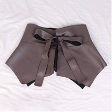 PU Ruffle Ladies Wide Cinch Waistband Corset Skirt Peplum Belts for Women Dress