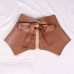PU Ruffle Ladies Wide Cinch Waistband Corset Skirt Peplum Belts for Women Dress