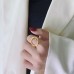 Minimalist Clear Rhinestone Gold Plated Hollow Circle Ring for Women Stainless Steel Geometric Finger Rings Jewellery