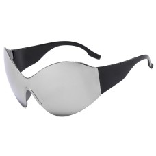 European and American fashion cat eye sunglasses party bouncy frameless glasses steam punk one piece sunglasses