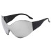 European and American fashion cat eye sunglasses party bouncy frameless glasses steam punk one piece sunglasses