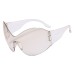 European and American fashion cat eye sunglasses party bouncy frameless glasses steam punk one piece sunglasses