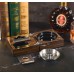 Multifunctional Cigar Ashtray Foldable Walnut Wood Box Include Cigar Cutter Holder And Hole Opener Smoking Accessories