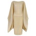 Pleated London High Fashion Designer Style Women's Handkerchief Sleeve High Waist Wrap Hip Short Dress