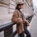 Loose Casual Sweaters For Women V Neck Lantern Sleeve Patchwork Single Breasted Solid Sweater Female