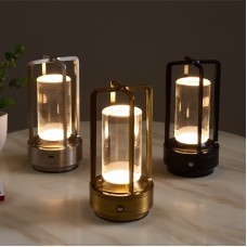 Crystal table lamp cross bedside desk bar atmosphere restaurant home touch charging USB night light