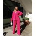 Solid Color Women Breathable High Waist Women Outfit Set