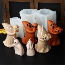 Halloween Silicone Ghost Candle Mold Ghost Cute Aromatherapy Funny Creative Desktop Ornament Decoration Gift