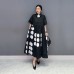 Casual Loose Female Shirt Dress Fashion Irregular Dot Contrast Color Print Women Summer Simplicity New Dress
