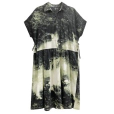 Print Casual Dress Women Korea Summer New Arrival Personality Fashion Loose Turn-down Collar Short Sleeve Dress Print Casual Dress Women Korea Summer New Arrival Personality Fashion Loose Turn-down Collar Short Sleeve Dress