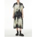 Print Casual Dress Women Korea Summer New Arrival Personality Fashion Loose Turn-down Collar Short Sleeve Dress