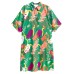 Casual Print Shirt Dress Loose Fashion Contrast Color Women Single Breasted Dress