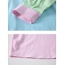 Fashion Colorful Long Sleeve Shirt For Women Contrast Color Spliced Loose Fit Single Breasted Tops
