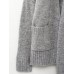 Versatile Scarf Knitting Cardigan For Women Solid Color Long Sleeve Loose Female Casual Sweater