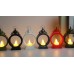 Halloween Decorative Wind Lantern Retro Round Portable Horse Lantern LED Electronic Candle Lamp Atmosphere Decoration