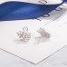 New sterling silver swan ears small and exquisite micro-paved zircon nails fashionable and versatile earrings for girls