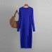 Office Lady Solid Slim Sweater Dress